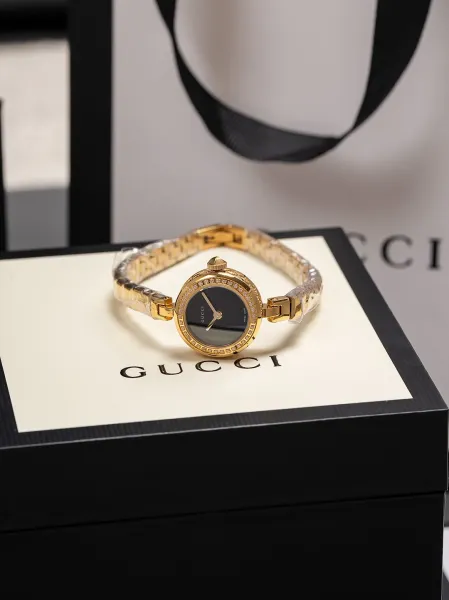 Gucci G-Timeless Mini Black Dial Gold-Tone Diamond-Set Watch Watches - 51