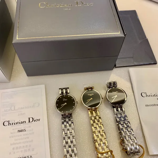 Dior La D de Dior Black Dial Silver-tone Steel Watch Watches - 24