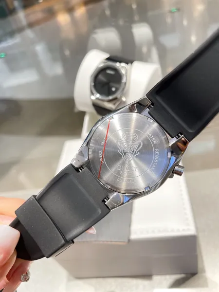 Gucci Grip Blue Dial Black Ceramic Watch Watches - 9