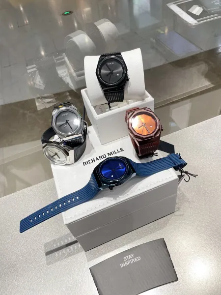 Gucci Grip Blue Dial Black Ceramic Watch Watches - 17