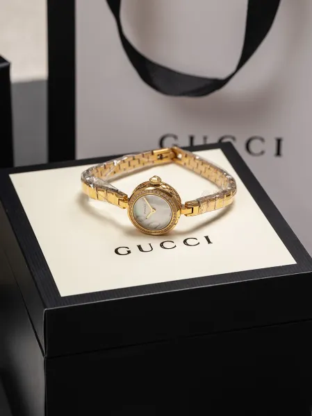 Gucci G-Timeless Mini Black Dial Gold-Tone Diamond-Set Watch Watches - 42