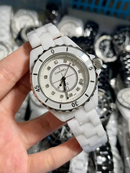 Chanel J12 White Ceramic Diamond Dial Watch Watches - 3