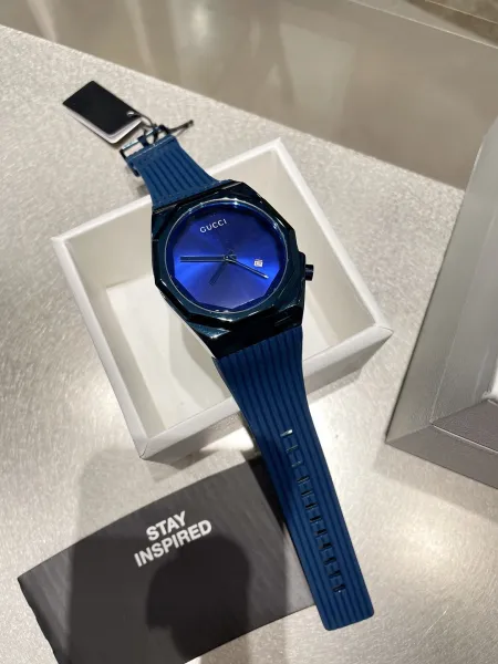 Gucci Grip Blue Dial Black Ceramic Watch Watches - 33