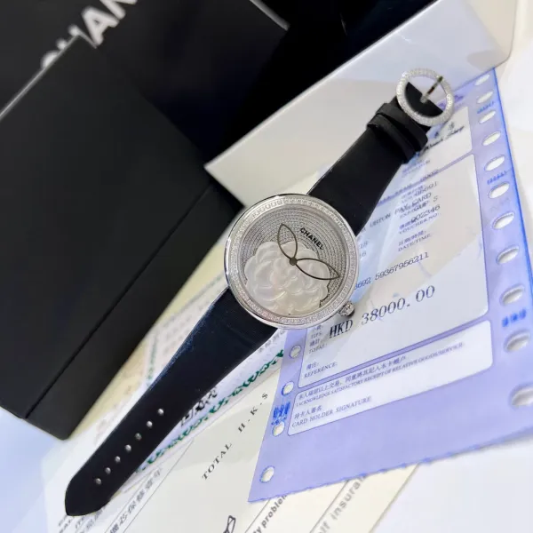 Chanel Mademoiselle Privé Camellia Black Dial Quartz Watch Watches - 10