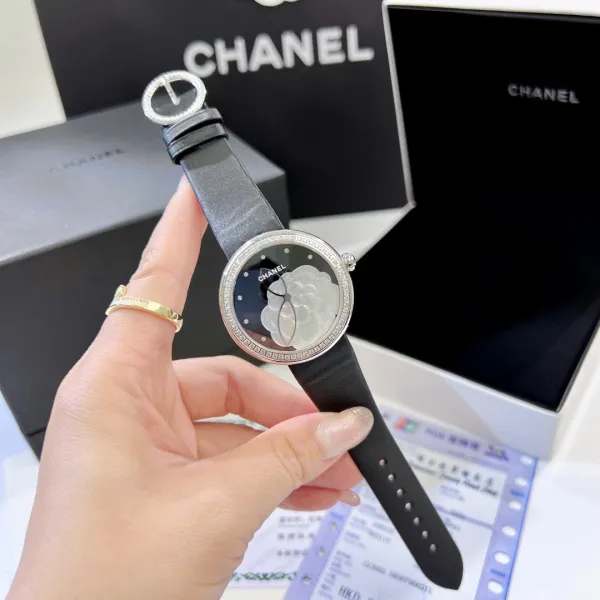 Chanel Mademoiselle Privé Camellia Black Dial Quartz Watch Watches - 20