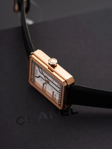 Chanel Mademoiselle Privé Watch Black and Gold Quartz Watch with Leather Strap Watches - 29