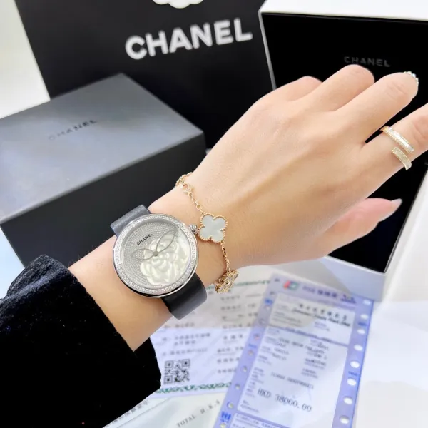 Chanel Mademoiselle Privé Camellia Black Dial Quartz Watch Watches - 4