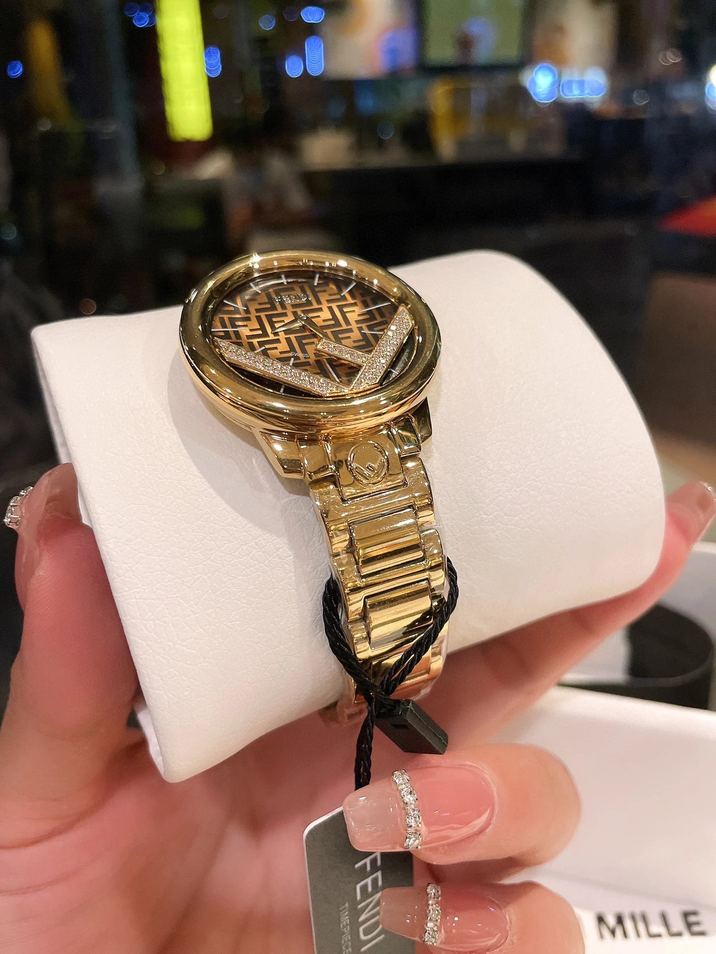 Fendi Timepieces FF Logo Dial Rose Gold and Silver Watch Watches - 8