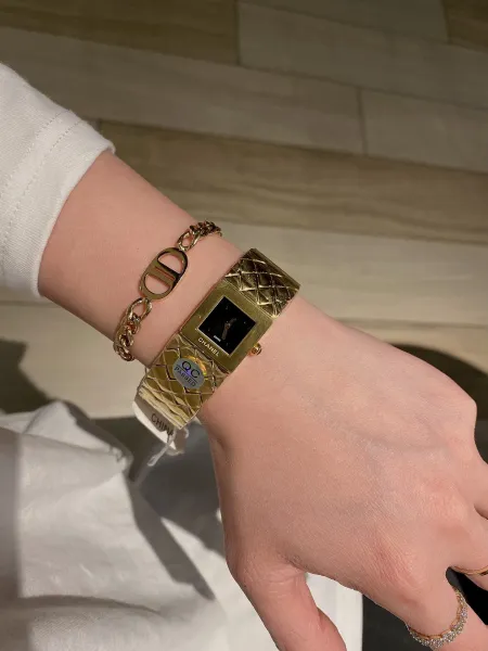 Chanel Première Re-Edition Silver Quilted Metal Watch Watches - 27