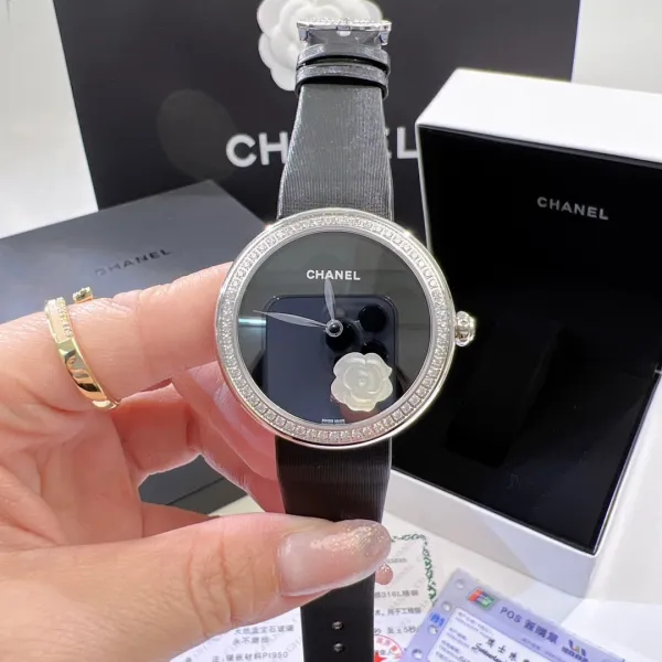 Chanel Mademoiselle Privé Camellia Black Dial Quartz Watch Watches - 30