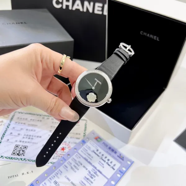 Chanel Mademoiselle Privé Camellia Black Dial Quartz Watch Watches - 29