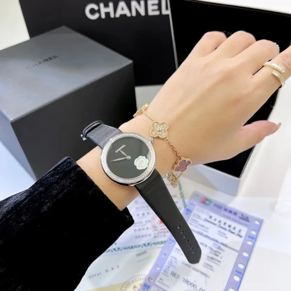 Chanel Mademoiselle Privé Camellia Black Dial Quartz Watch Watches - 26