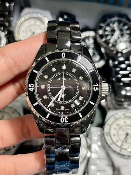 Chanel J12 White Ceramic Diamond Dial Watch Watches - 10