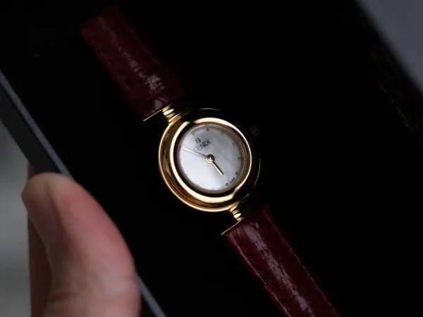 Fendi Mini Watch Burgundy Leather Gold-Tone Case Watches - 14
