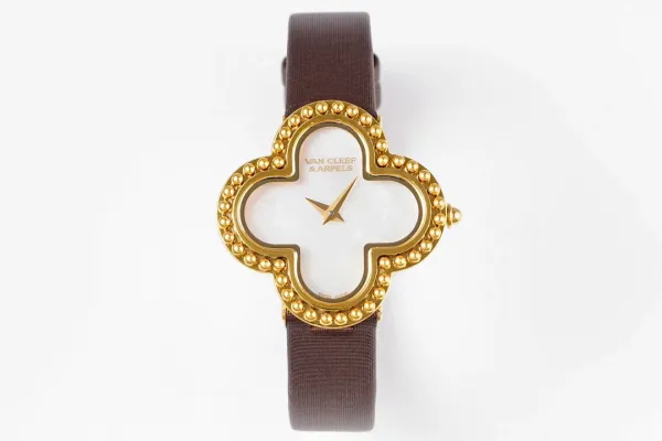 Van Cleef & Arpels Alhambra Black Dial Rose Gold Diamond Watch Watches - 8