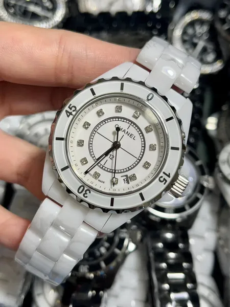 Chanel J12 White Ceramic Diamond Dial Watch Watches - 5