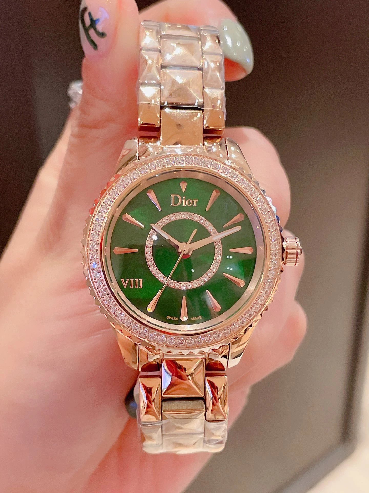 Dior VIII Rose Gold Diamond-Set Quartz Watch Watches - 53