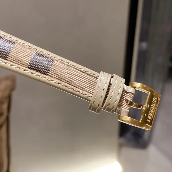 Burberry The City Watch Rose Gold White Red Check Strap Quartz Watch Watches - 19