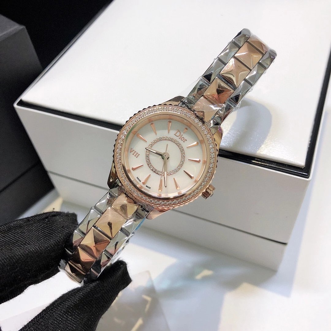Dior VIII Rose Gold Diamond-Set Quartz Watch Watches - 31