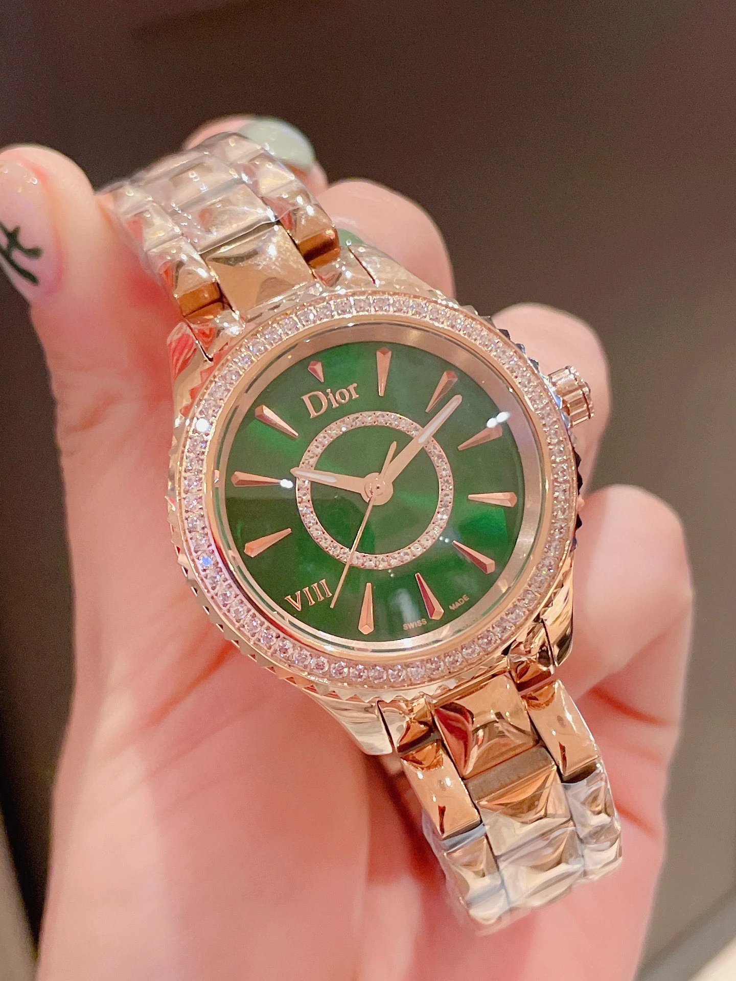 Dior VIII Rose Gold Diamond-Set Quartz Watch Watches - 55