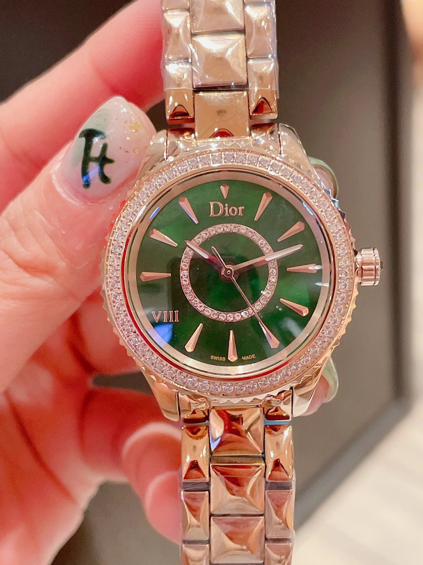 Dior VIII Rose Gold Diamond-Set Quartz Watch Watches - 56
