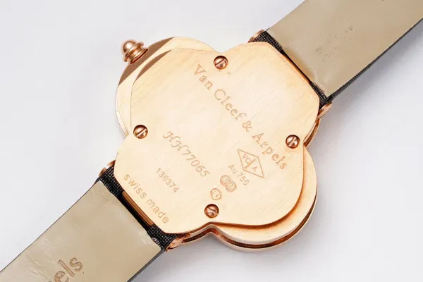 Van Cleef & Arpels Alhambra Black Dial Rose Gold Diamond Watch Watches - 60