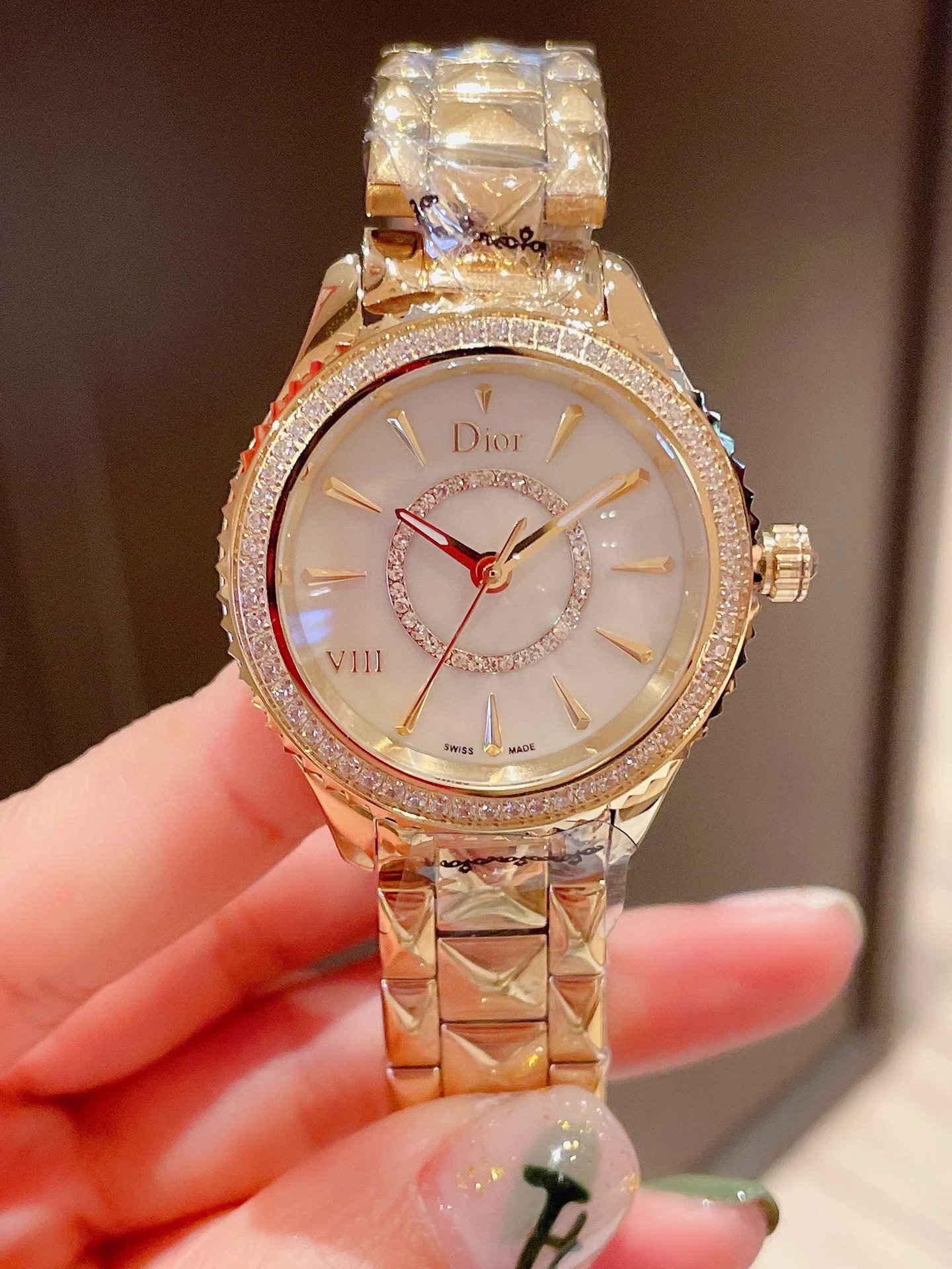 Dior VIII Rose Gold Diamond-Set Quartz Watch Watches - 36