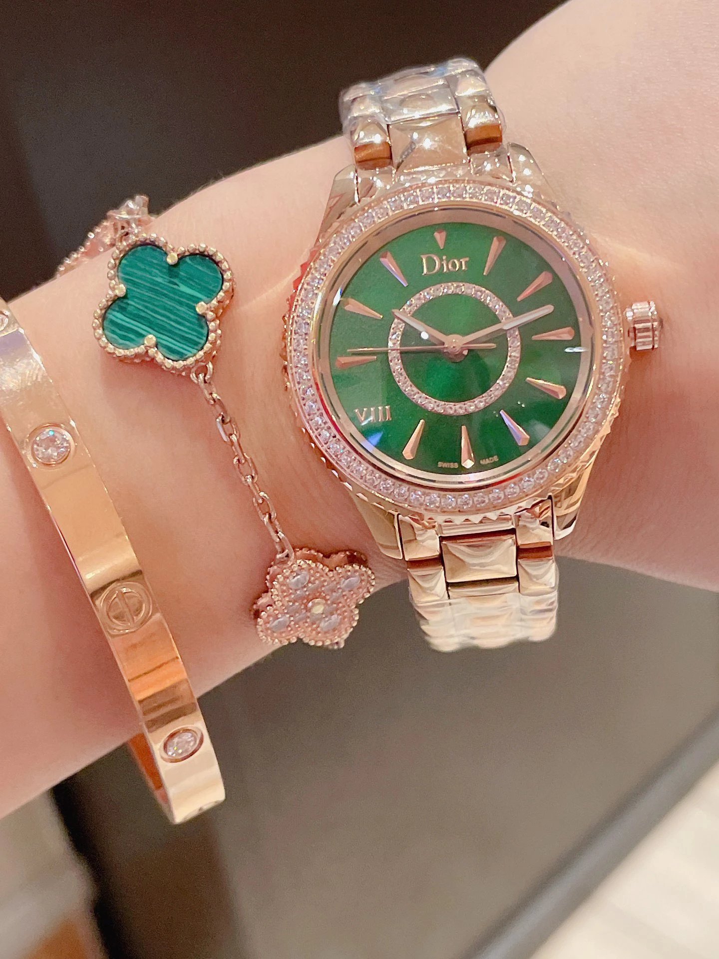 Dior VIII Rose Gold Diamond-Set Quartz Watch Watches - 58