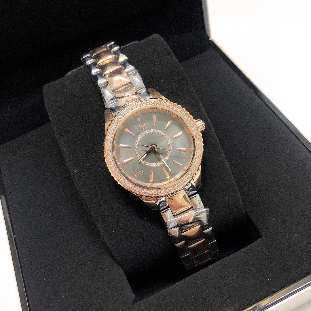 Dior VIII Rose Gold Diamond-Set Quartz Watch Watches - 35