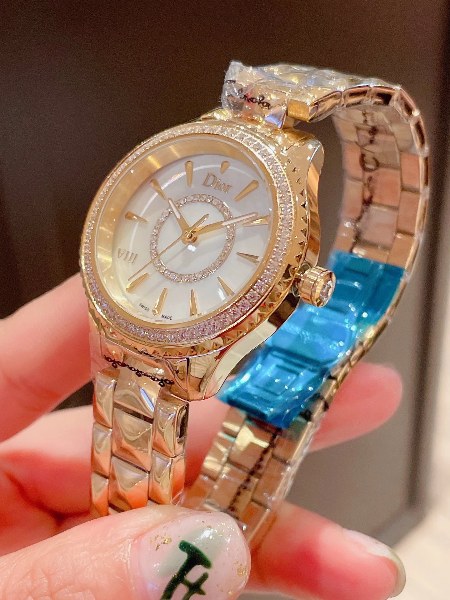Dior VIII Rose Gold Diamond-Set Quartz Watch Watches - 40