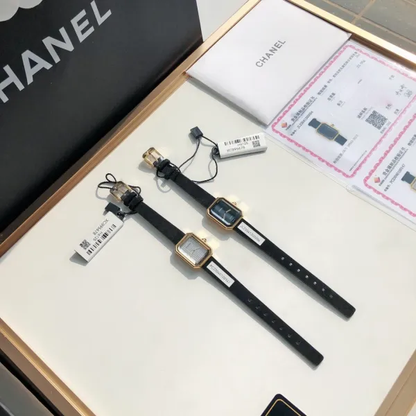 Chanel Première Watch Black Leather Gold-Tone Case Watch Watches - 16