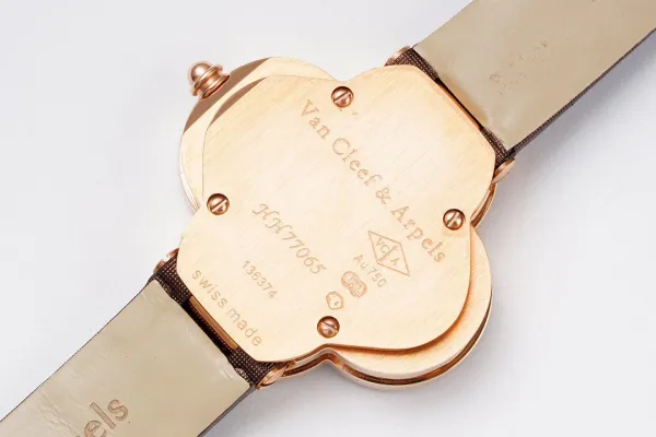 Van Cleef & Arpels Alhambra Black Dial Rose Gold Diamond Watch Watches - 78