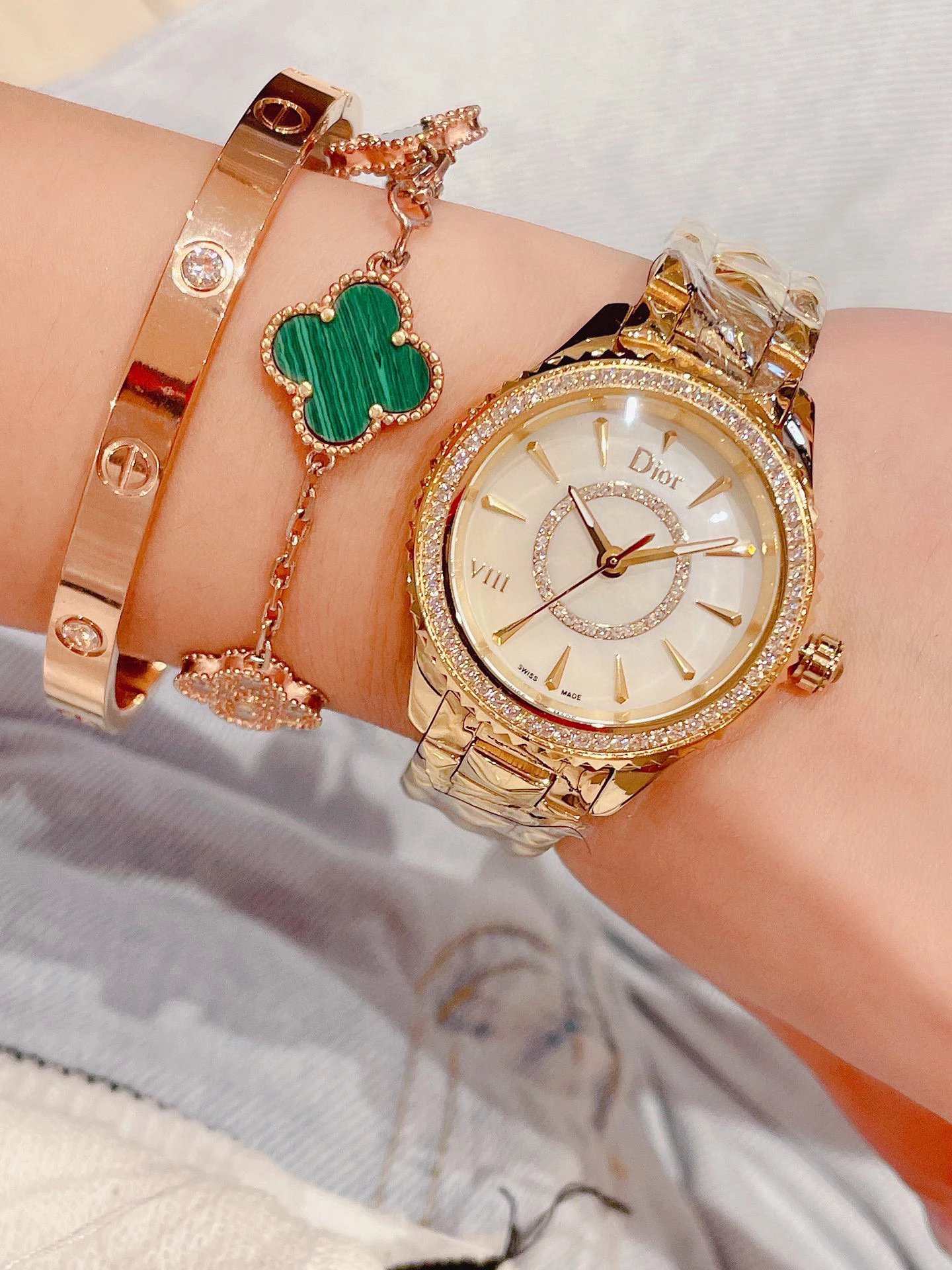 Dior VIII Rose Gold Diamond-Set Quartz Watch Watches - 41