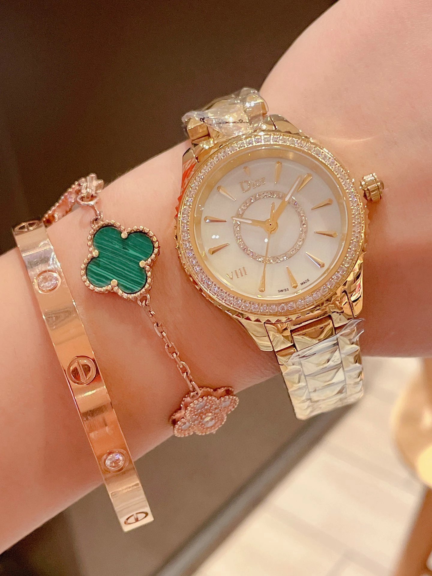 Dior VIII Rose Gold Diamond-Set Quartz Watch Watches - 43