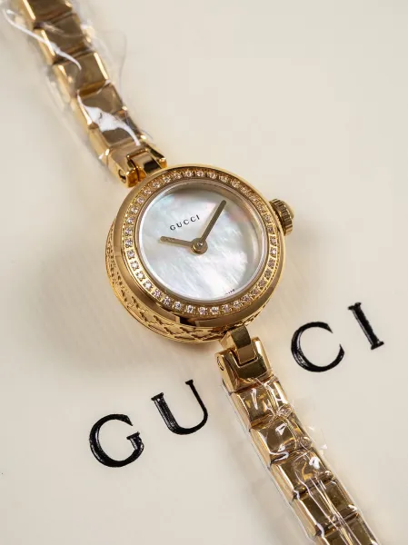 Gucci G-Timeless Mini Black Dial Gold-Tone Diamond-Set Watch Watches - 43