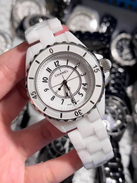 Chanel J12 White Ceramic Diamond Dial Watch Watches - 15