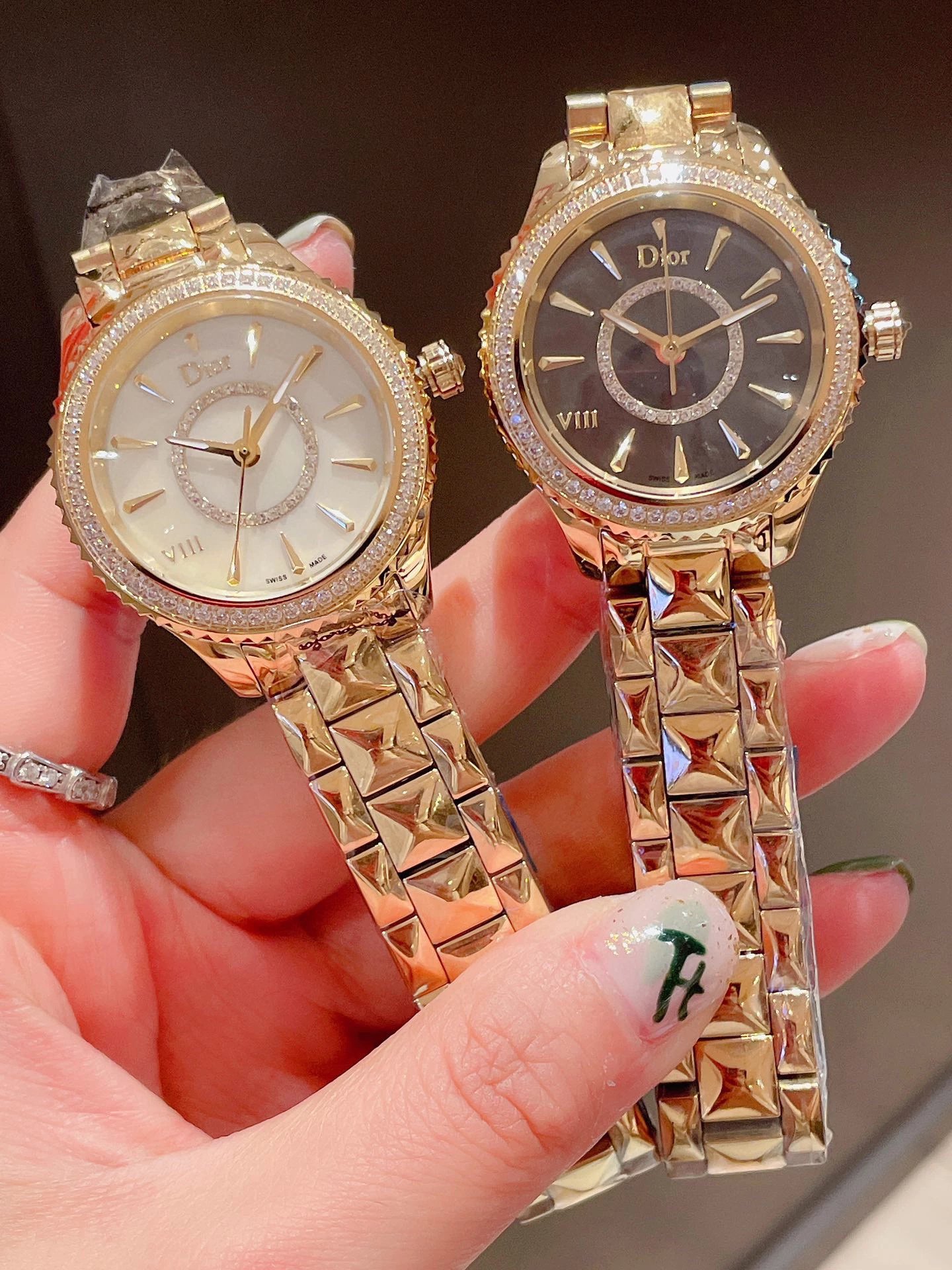 Dior VIII Rose Gold Diamond-Set Quartz Watch Watches - 44