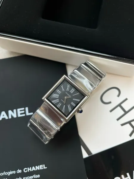 Chanel Premiere Black Dial Silver-Tone Watch Watches - 34