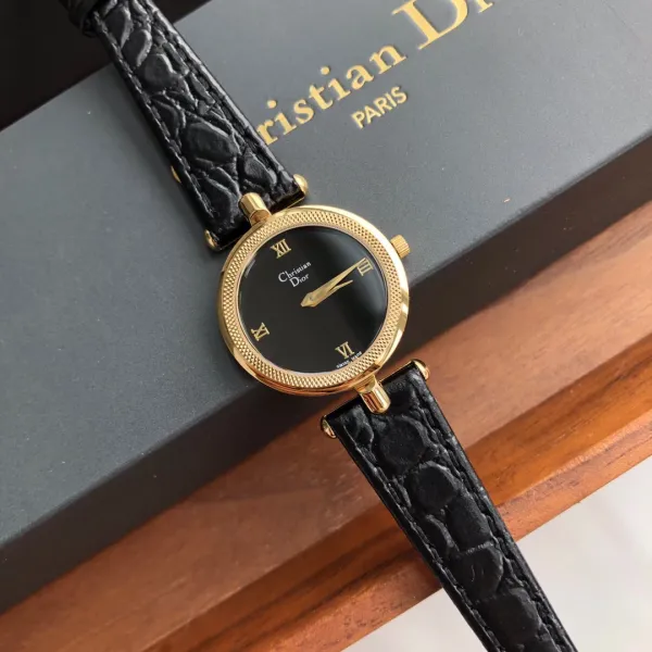 Dior La D de Dior Gold-Tone White Dial Tan Leather Watch Watches - 12