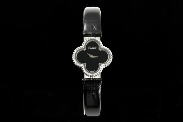 Van Cleef & Arpels Alhambra Yellow Gold Dial Watch with Navy Leather Strap Watches - 50