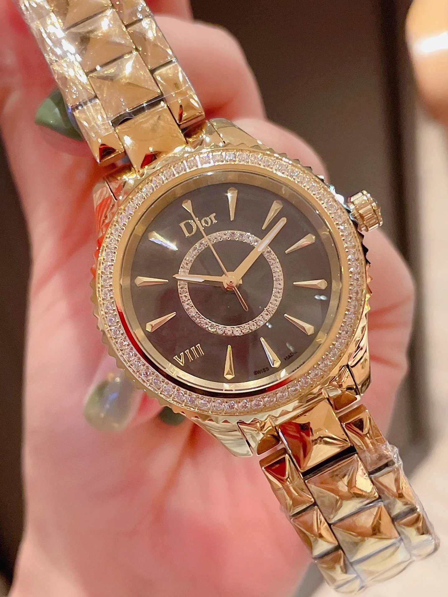 Dior VIII Rose Gold Diamond-Set Quartz Watch Watches - 45
