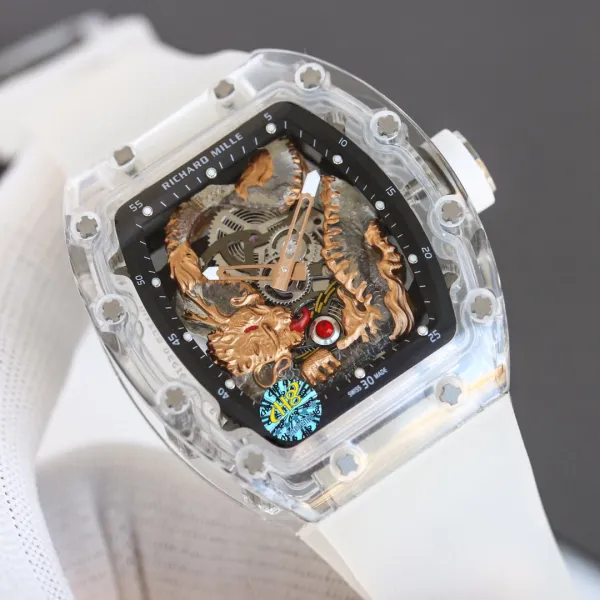 Richard Mille RM 057 Dragon Tourbillon White Sapphire Case Mechanical Watch Watches - 5