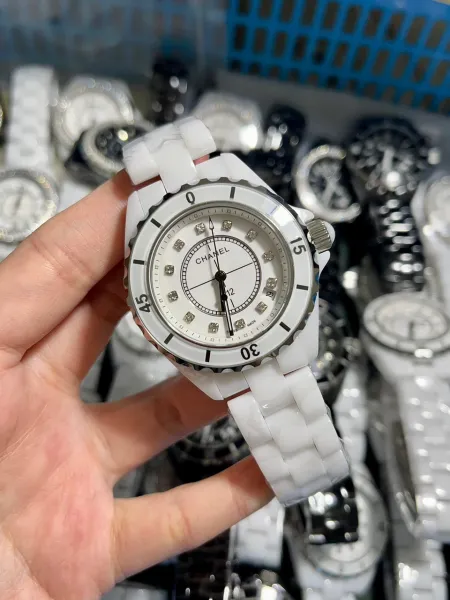 Chanel J12 White Ceramic Diamond Dial Watch Watches - 2
