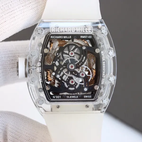 Richard Mille RM 057 Dragon Tourbillon White Sapphire Case Mechanical Watch Watches - 18