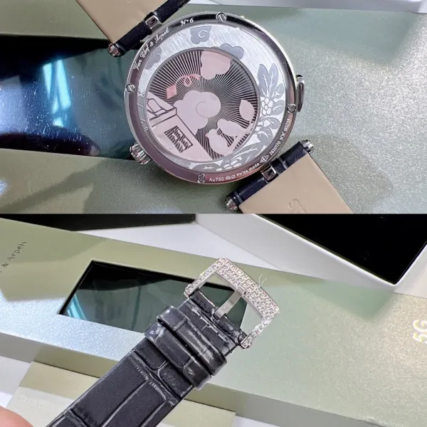 Van Cleef & Arpels Poetic Complications Lady Arpels Heures Florales Watch Navy Blue Leather Watches - 19