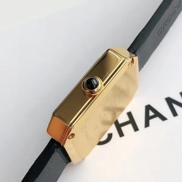 Chanel Première Rock Gold Paved Diamond Watch Black Strap Watches - 25
