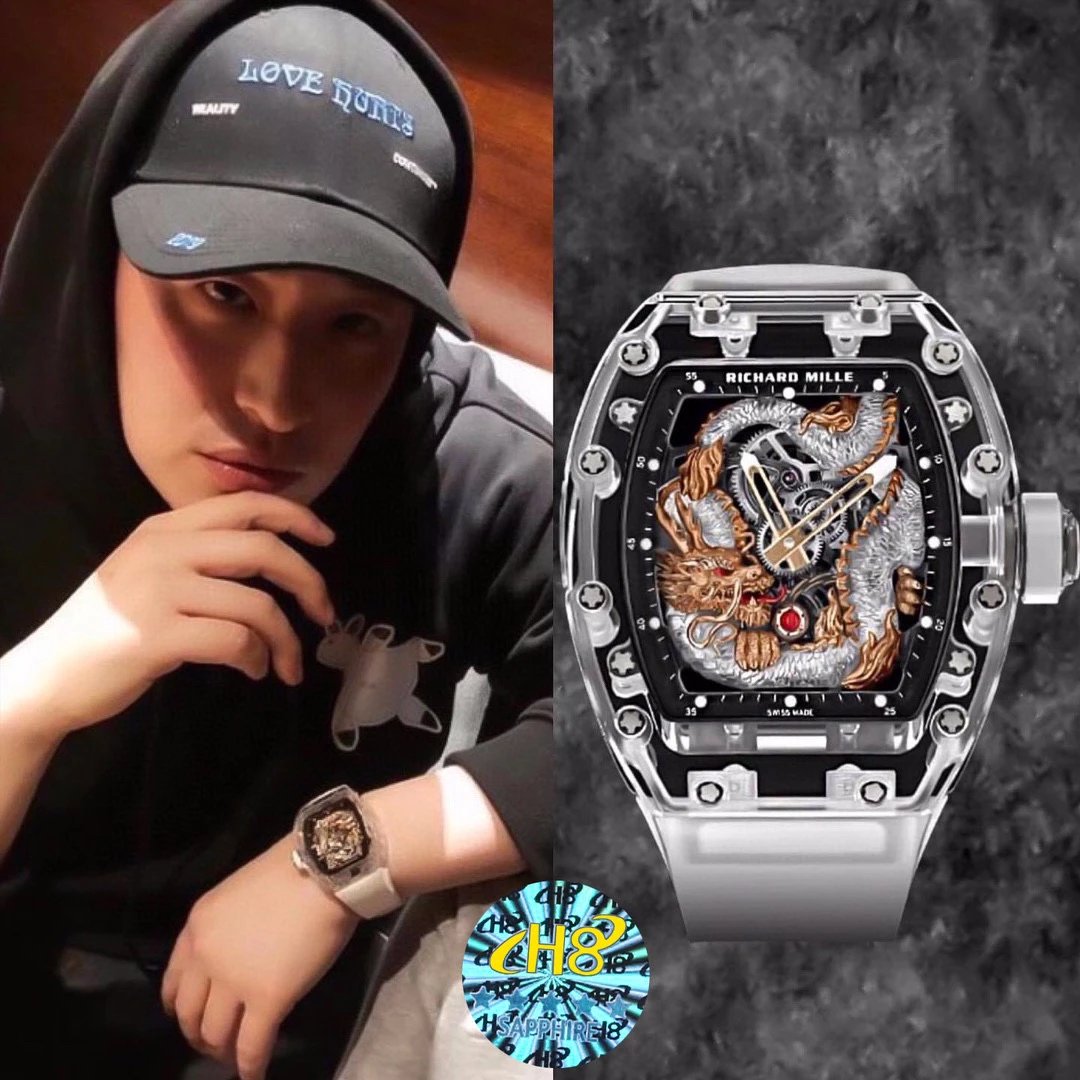 Richard Mille Dragon Design Silver Mechanical Watch