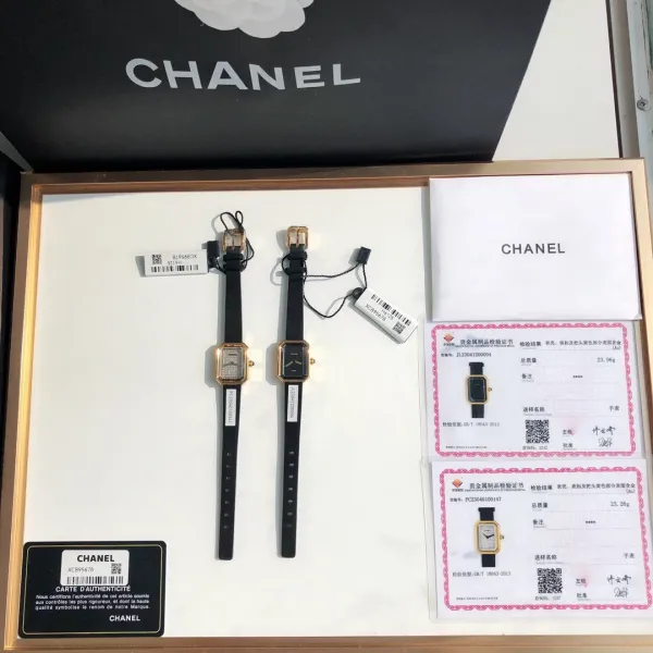 Chanel Première Watch Black Leather Gold-Tone Case Watch Watches - 13