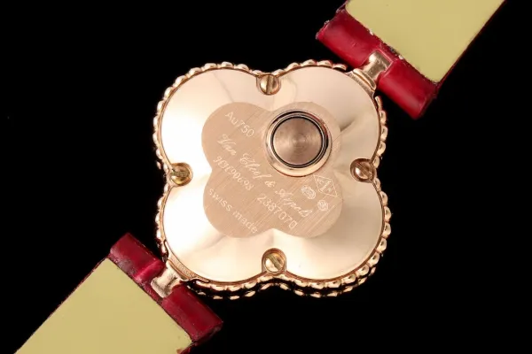 Van Cleef & Arpels Alhambra Yellow Gold Dial Watch with Navy Leather Strap Watches - 40