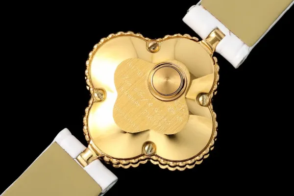 Van Cleef & Arpels Alhambra Yellow Gold Dial Watch with Navy Leather Strap Watches - 76